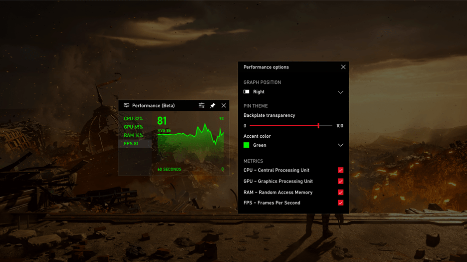 Win10系统新特性：Xbox支持显示实时帧数！