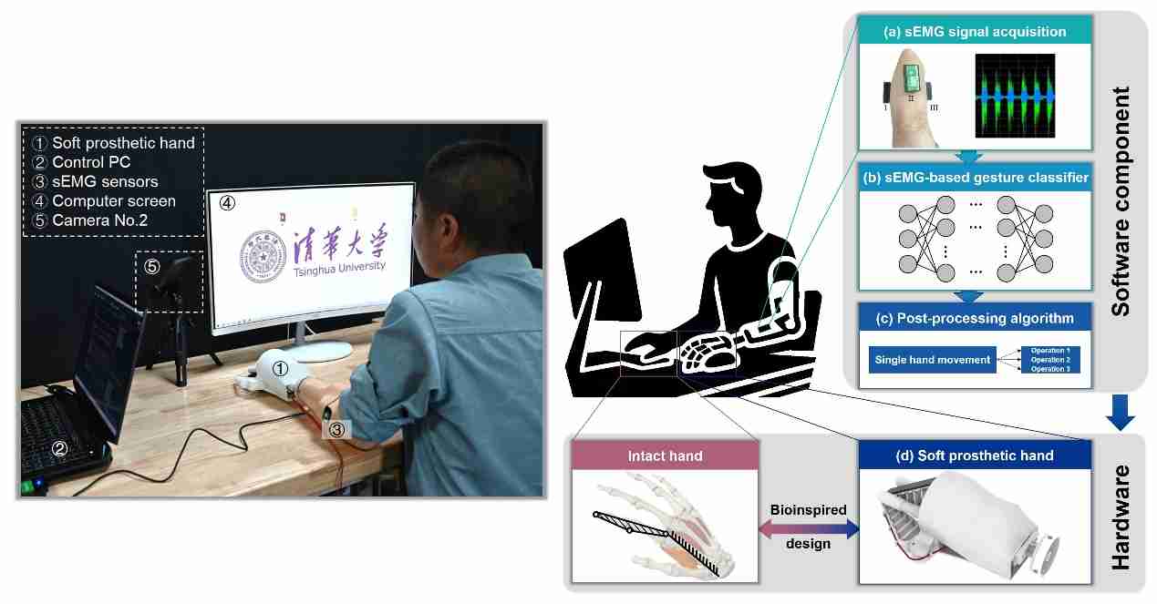 清华大学李曙光课题组合作研发面向鼠标操作的软体灵巧假肢手