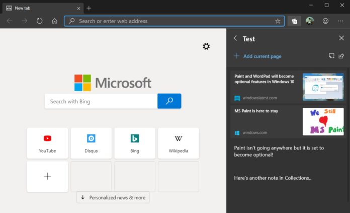 Win10EdgeCanary更新：新增实用收藏夹功能