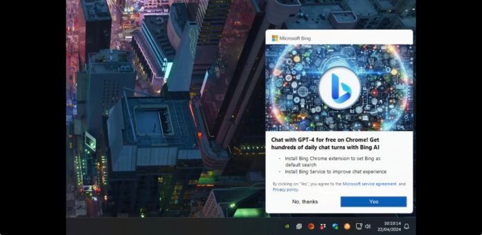 微软力推Bing，设为Chrome默认搜索引擎