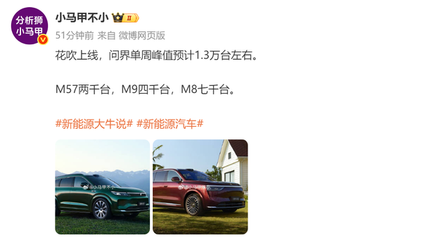 预计问界一周可交付1.3万辆汽车 提前锁定新势力第一？
