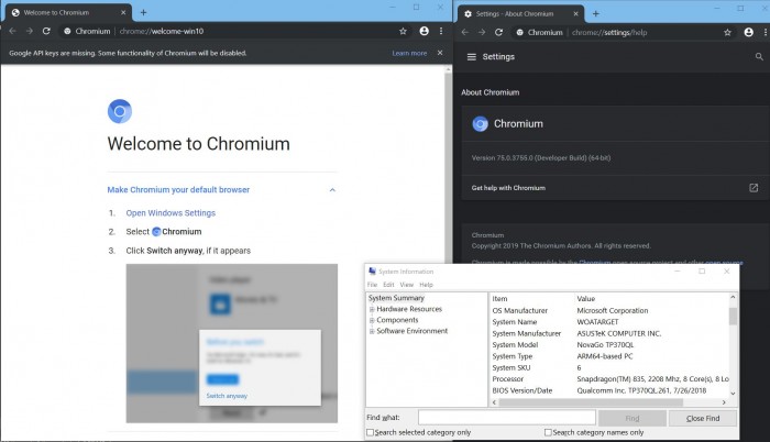 独立开发者移植Chromium至Win10ARM成功