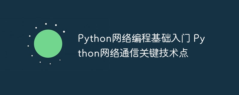 Python网络编程入门:手把手教你玩转网络通信核心技巧