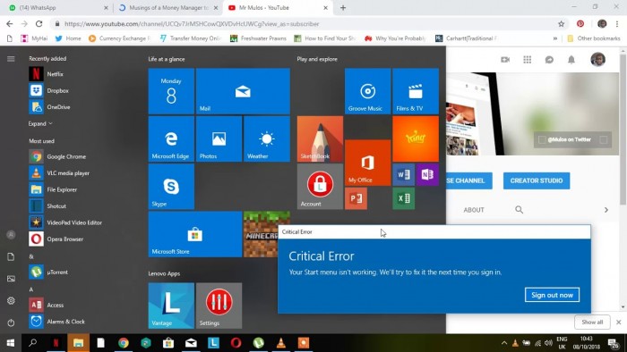 微软承认Win10开始菜单BUG,修复补丁月底见!
