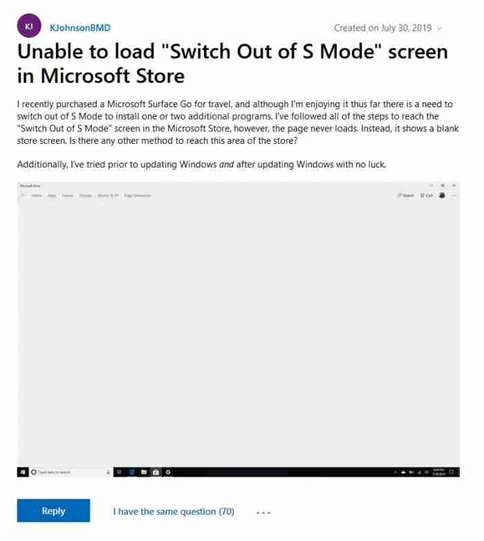 微软确认win10暂时无法退出S Mode：正在调查中