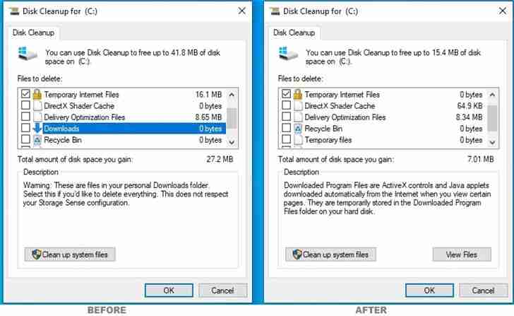 Win10 20H1改善磁盘清理：移除Downloads文件夹
