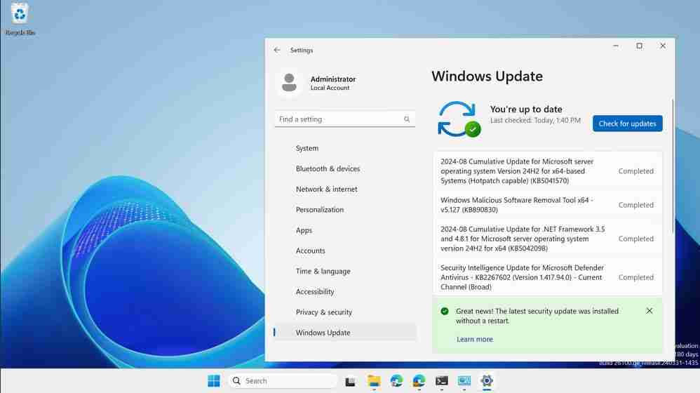 微软 Windows Server 2025 首个热补丁将于秋季正式推行