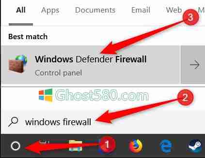 在Windows 10防火墙中打开端口