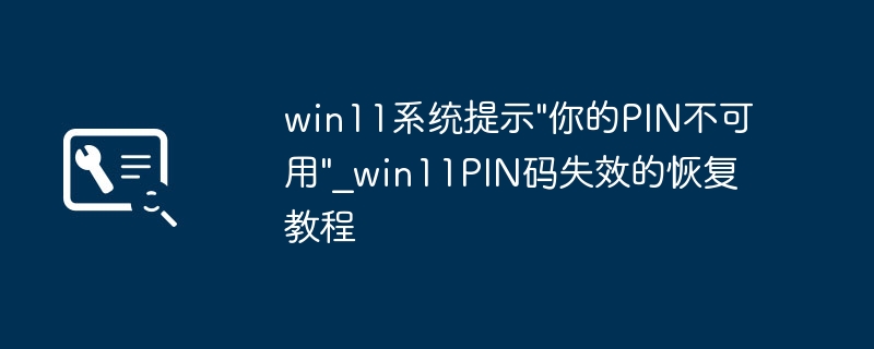 Win11提示“你的PIN不可用”？手把手教你快速找回PIN码