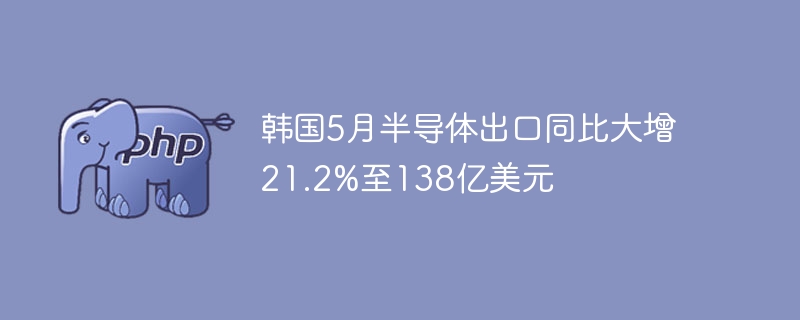 韩国5月半导体出口大增21.2%，总金额逼近138亿美元