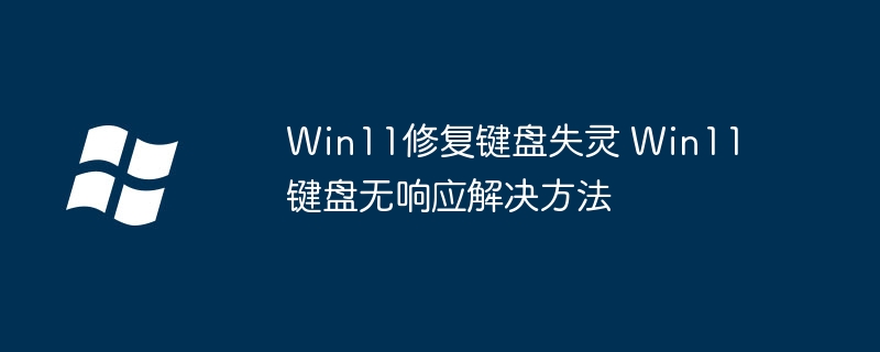 Win11键盘没反应?手把手教你快速解决键盘失灵问题
