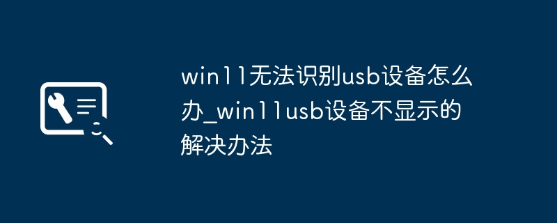 win11无法识别usb设备怎么办_win11usb设备不显示的解决办法