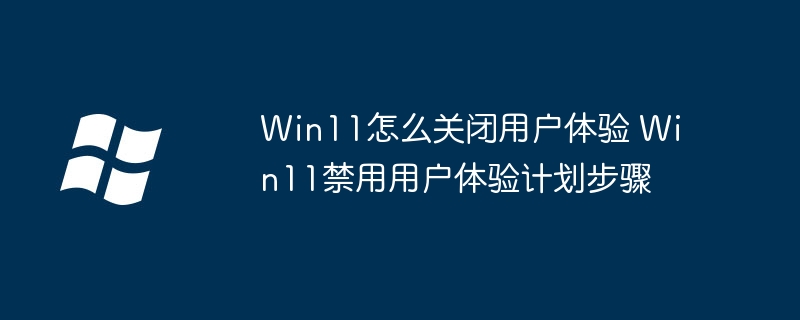 Win11手把手教学：轻松关闭用户体验计划