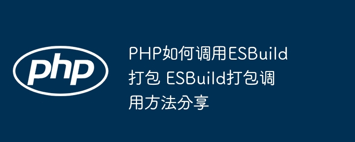 PHP如何调用ESBuild？手把手教你搞定项目打包