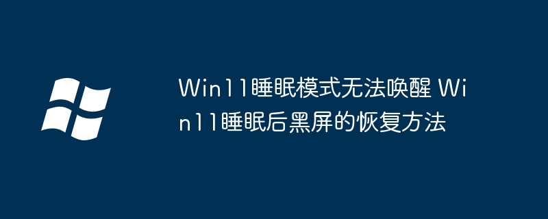 Win11睡眠黑屏无法唤醒解决方法