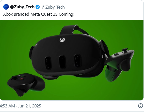 Xbox将支持VR功能？Quest 3S微软主机版包装曝光！