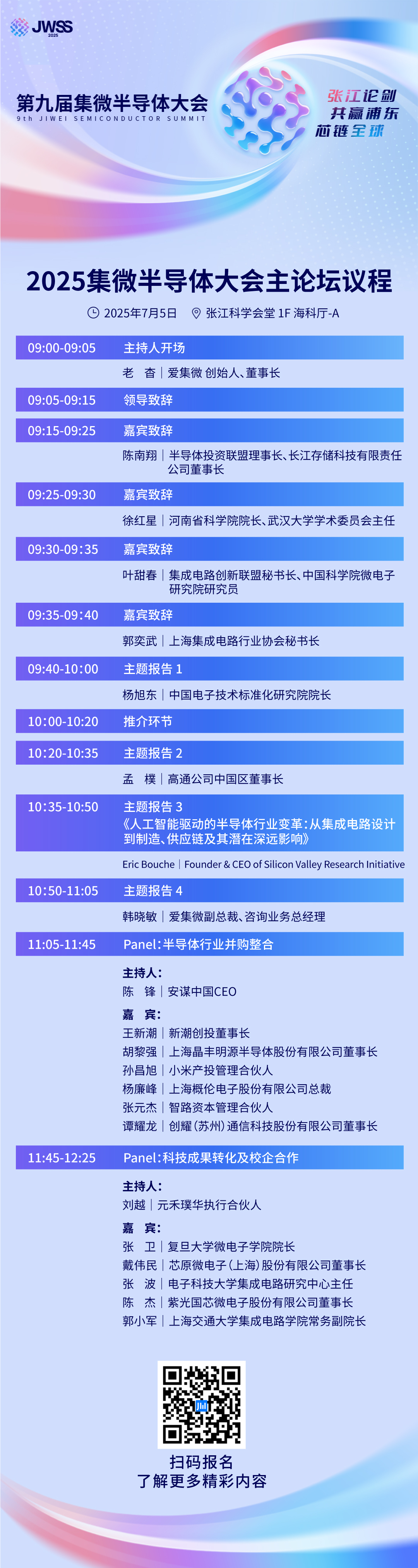 集微半导体会议议程公布，张江论剑即将开启！