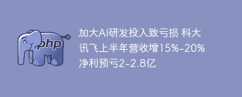 科大讯飞加码AI,半年营收增15%-20%