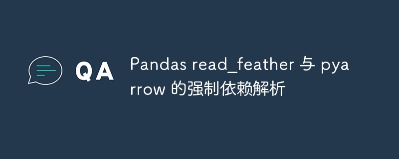 Pandasread_feather与pyarrow依赖解析指南