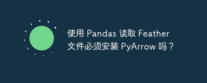 使用 Pandas 读取 Feather 文件必须安装 PyArrow 吗？