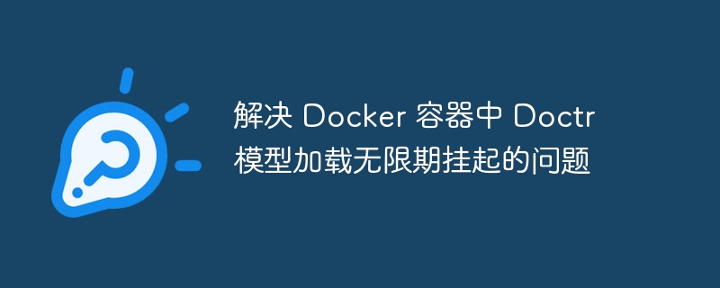 Docker加载Doctr模型卡顿解决方法