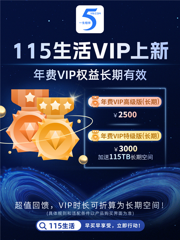 115生活VIP年费2500元永久有效详解