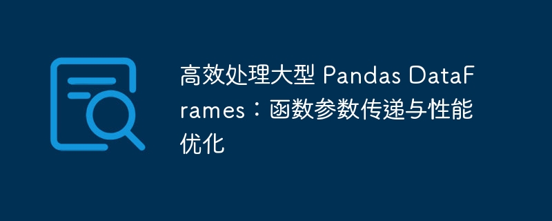 高效处理大型 Pandas DataFrames：函数参数传递与性能优化