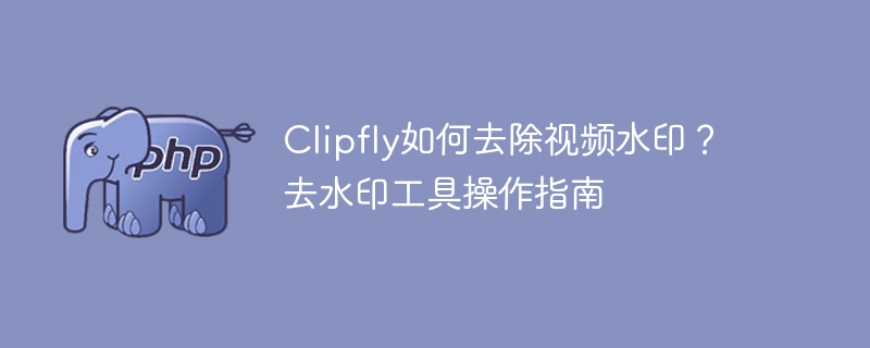 Clipfly去水印教程及工具使用方法