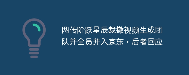 阶跃星辰裁撤视频团队，京东回应属实？