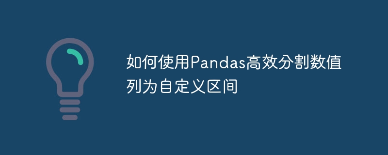 Pandas如何自定义分割数值列区间