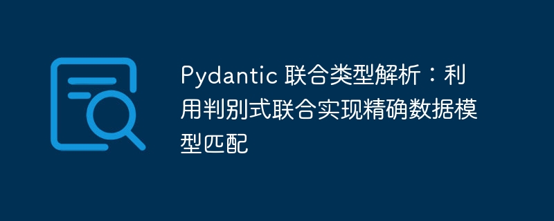 Pydantic 联合类型解析：利用判别式联合实现精确数据模型匹配
