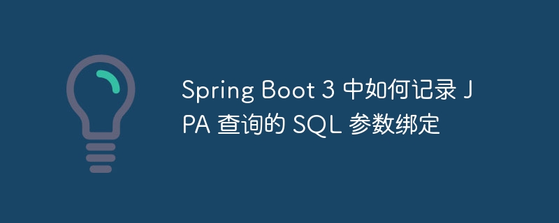 SpringBoot3JPASQL参数记录方法
