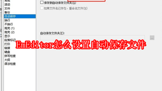 EmEditor自动保存设置方法