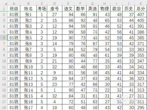成绩分段速查方法分享