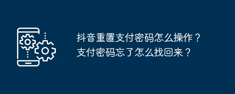 抖音支付密码重置与找回方法