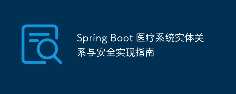 SpringBoot医疗系统实体关系与安全实现解析