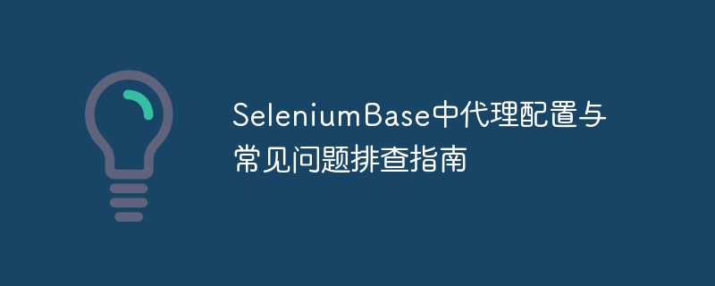 SeleniumBase代理设置与故障排查指南