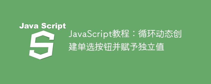 JavaScript循环生成单选按钮教程