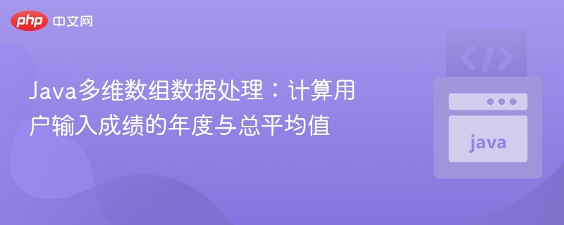 Java多维数组计算成绩平均与总评