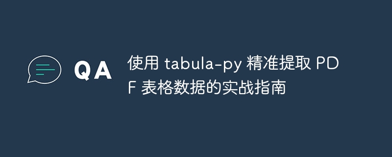 使用 tabula-py 精准提取 PDF 表格数据的实战指南
