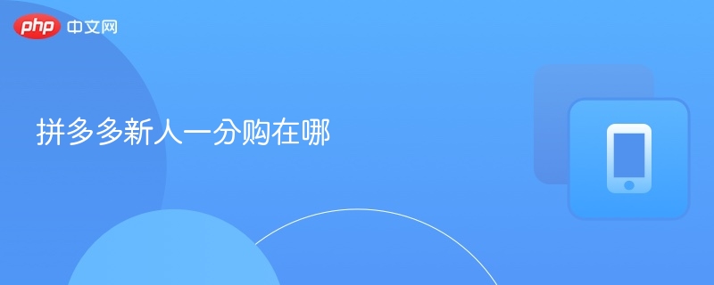 拼多多新人1元购入口在哪