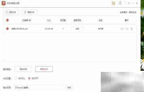 PDF转换大师去水印方法