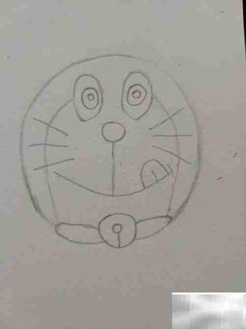 机器猫头像简笔画教程