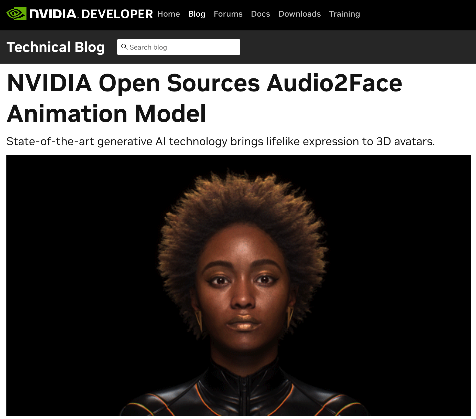 英伟达开源AI面部动画模型Audio2Face