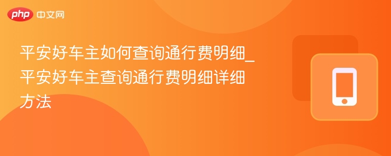 平安好车主如何查询通行费明细_平安好车主查询通行费明细详细方法