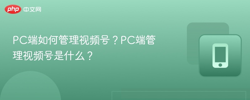 视频号PC管理技巧全解析