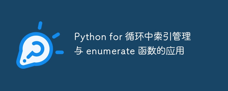 Python循环索引高效管理技巧