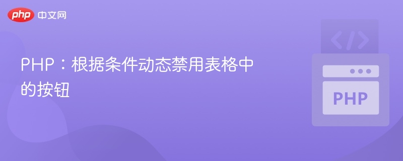 PHP：根据条件动态禁用表格中的按钮