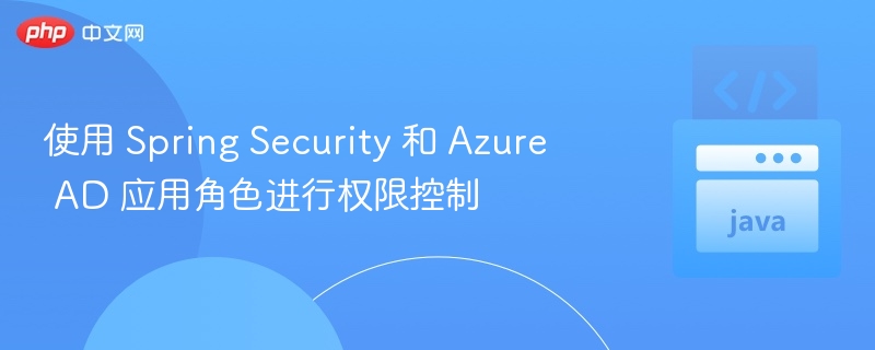 使用 Spring Security 和 Azure AD 应用角色进行权限控制