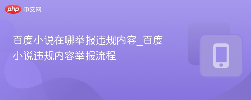百度小说违规举报方法及流程指南